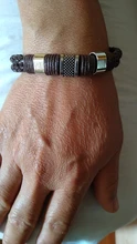 Pulsera de cuero Retro Para hombre y mujer, pulseras trenzadas Vintage en marrón y negro, regalo de fiesta, joyería, brazaletes de cierre magnético 2020