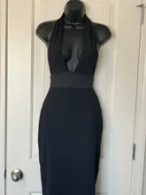 Joskaa-Vestido largo sexi de punto con cuello Halter para mujer, vestido largo ajustado con espalda descubierta para fiesta, prendas de vestir para discoteca 2021
