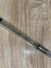 Bolígrafo de tatuaje acrílico de cristal, acero inoxidable, maquillaje permanente, manual, bolígrafo de tatuaje para micropigmentación Manual, doble cabeza, 1 Uds.