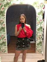 Loose Tops Office-Shirts Blouse Casual Celmia Long-Sleeve Off-Shoulder Plus-Size Blusas