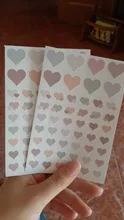 Pegatinas decorativas para la agenda, 2 hojas (100 uds) con bonito gradiente de corazones amorosos