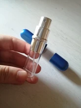Botella pulverizadora de Perfume portátil, 5ml, 6ml, botella de vidrio rellenable, envases cosméticos vacíos, atomizador de Perfume de aluminio de viaje, 1 ud.