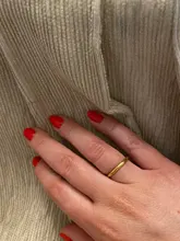 PerisBox-anillo minimalista de círculo redondo para mujer, 9 tamaños, oro pulido, ancho, Delgado, Anillos geométricos de acero y titanio, novedad de 2020