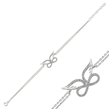 KUTAYDAN 925 Sterling Silver Zircon Stone Wing Infinity Bracelet
KUTAYDAN 925 Sterling Silver Zircon Stone Wing Infinity Bracelet