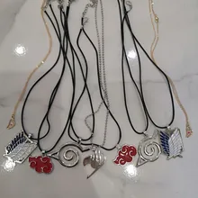 Gran oferta Cosplay Amine organización Akatsuki logotipo Nube Roja collares para Mujeres Hombres niños amigos regalo de la joyería