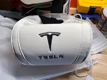 Cojín de protección Lumbar para reposacabezas de cuello y asiento delantero, almohada de algodón con memoria para Tesla, modelo X, Modelo S, Modelo 3, 1 unidad