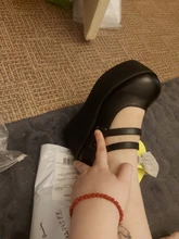 BONJOMARISA el gran tamaño 43 tacones para chicas sólida plataforma de hebilla con Janes bombas mujeres Lolita de fondo grueso gótico zapatos de mujer Zapatos