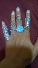 Tocona-Conjunto de 9 anillos bohemios con diseño de Luna y flecha para mujer, Color plata antigua, conjunto de anillos de girasol para mujer, joyería de talla 3304