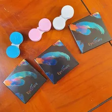 D orella-lentillas de colores para Halloween, 1 par (2 uds) de Cateye de amatista, lentillas de contacto de colores