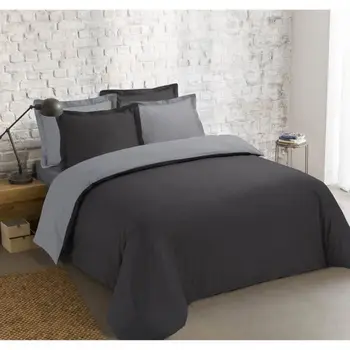 VISION 100% cotton duvet cover-1 duvet cover 200x200 cm + 2 pillowcases 65x65 cm-Gray/Anthracite 
VISION 100% cotton duvet cover-1 duvet cover 200x200 cm + 2 pillowcases 65x65 cm-Gray/Anthracite