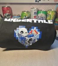 Undertale-estuche de lápices Sans Game, billetera de doble cremallera, suministros escolares, papelería, regalos de Anime para niños y niñas