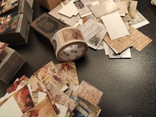 Mr Paper-Cinta adhesiva Retro para oficina de correos, 8 diseños, cinta adhesiva fácil de rasgar