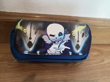Undertale-estuche de lápices Sans Game, billetera de doble cremallera, suministros escolares, papelería, regalos de Anime para niños y niñas