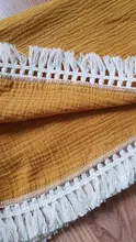 Manta de algodón con borlas para bebé, cubierta para cochecito de bebé, manta de muselina para recién nacido, gasa para el baño, colcha de muselina