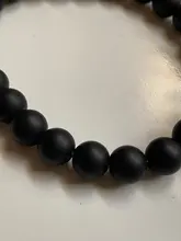 Pulsera de cuentas de ónix negro mate para hombre y mujer, brazalete de cuentas de energía para Yoga, regalo para novio, abalorios de piedra Natural de 8mm