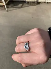 Anillo abierto con cara llorona para mujer, sortija ajustable de Color plateado antiguo, diseño geométrico, con caras y lágrimas