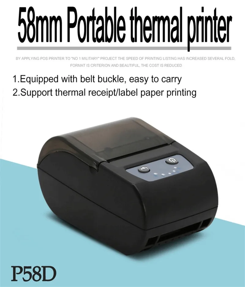 P58D 58mm mini thermal label printer for soho supermarket clubs (1)