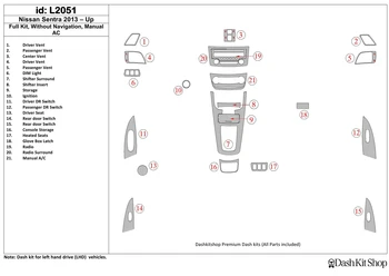 Interior lining for Nissan Sentra 2013-UP. Set L2051. 
Interior lining for Nissan Sentra 2013-UP. Set L2051.