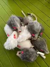 12 PCS Mouse Real Fur Mixed Loaded Toys Interactive Toys Pet Cat Kitty Toys For Cat To