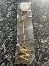 Lost Lady-collar con 26 letras de bambú y Metal dorado para mujer, colgante con inicial del alfabeto, cadena de eslabones, regalos de joyería