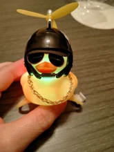 Decoración de pato amarillo pequeño para bicicleta de montaña, embellecedor de bicicleta de carretera con tira de luz fija, casco de manillar de motocicleta, viento roto