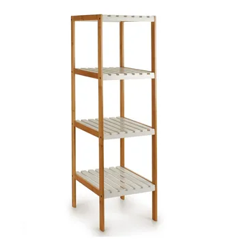 Shelf bamboo with 4 shelves in white color and structure in wood color. Ideal for storing
Shelf bamboo with 4 shelves in white color and structure in wood color. Ideal for storing