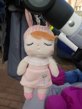 Metoo-muñecos de peluche de animales para niños y niñas, Mini llavero Kawaii con colgante de conejo Angela