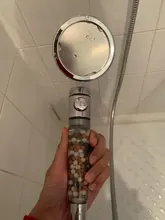 Zloog-Cabezal de ducha de filtro de turmalina, ahorro de agua, 3 modos, ajustable, botón de encendido/apagado, ducha de alta presión