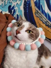 Bola de peluche de Collar para perros y gatos Collar dulce bufanda para perro lindo gatito accesorios Rosa correa para el cuello perrito con perla perro Pug Chihuahua