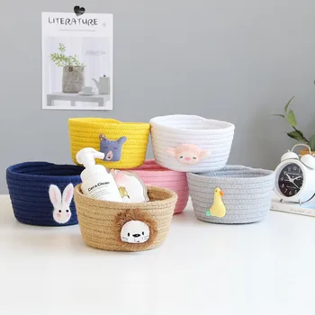 Cotton Rope Storage Baskets With Animals Shape Baby Dirty Clothes Laundry Basket Handmade Weaving Desktop Sundries Organizer Box
Cotton Rope Storage Baskets With Animals Shape Baby Dirty Clothes Laundry Basket Handmade Weaving Desktop Sundries Organizer Box