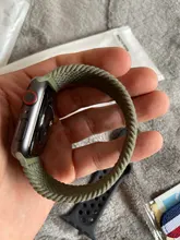 Trenzado Solo lazo correa de reloj Apple watch banda 44mm 40mm 38mm 42mm, tela de Nylon Correa pulsera serie de correas para iWatch 6 5 4 3 SE 42mm