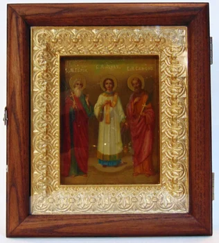 Holy Guriy, Samon and avive. Icon: Wood, levcas, temper. The size is 10x12 cm. Russian Empire, Con
Holy Guriy, Samon and avive. Icon: Wood, levcas, temper. The size is 10x12 cm. Russian Empire, Con
