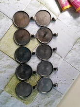 LFPU 10 Uds de vidrio de 25mm cabujón de accesorios de joyería en blanco Base para camafeo bandejas biseles de la joyería de moda DIY hacer