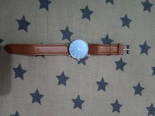 Pulsera de cuarzo para hombre, reloj analógico de negocios con correa de cuero sintético, diseño con números romanos y efecto Blu-ray