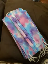 Mascarilla desechable de seguridad para adultos, tapabocas Personal transpirable de 3 capas con estampado de tinte anudado, máscara de navidad para adultos, 10 Uds.