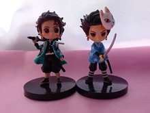 6 unids/set Anime demonio asesino Kimetsu No Yaiba figura Q Posket Kamado Tanjirou Kamado Nezuko Agatsuma juguetes 6cm