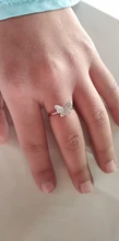 ANENJERY-anillo mariposa abertura para mujer, de Plata de Ley 925, Simple Flash, CZ, personalidad, viento fresco, regalo de San Valentín, S-R346