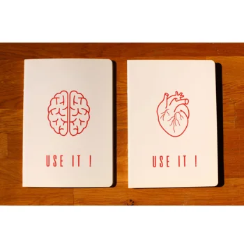 Heart n Brain A5 Notebook Set with Wire Stitch, 30 Sheets Blank Book, Comic Illustraion Sketchbook, Use It, Funny Birthday Gift
Heart n Brain A5 Notebook Set with Wire Stitch, 30 Sheets Blank Book, Comic Illustraion Sketchbook, Use It, Funny Birthday Gift