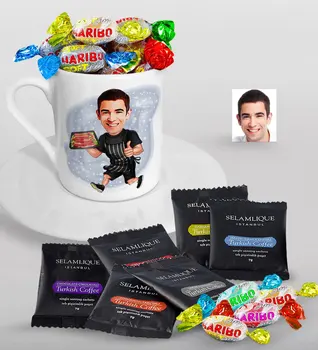 Personalized Mr Mangalcı Caricature Of Turkish Coffee Cup Selamlique Mixed Turkish Coffee house And Haribo Candy Gift Seti-2
Personalized Mr Mangalcı Caricature Of Turkish Coffee Cup Selamlique Mixed Turkish Coffee house And Haribo Candy Gift Seti-2