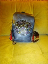 Mochila Retro de piel auténtica para mujer, bolsa de gran capacidad con estampado Floral hecho a mano, para invierno, 2021