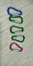 5 uds mosquetón de escalada con botón D-anillo Clip Camping senderismo gancho al aire libre deportes de múltiples colores de aluminio hebilla de seguridad llavero