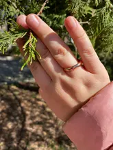 Dans Element-anillos de boda para mujer, anillos de boda de moda de Color dorado y cobre simples y redondos reales para mujer, Fi-RG90696 de calidad superior saludable