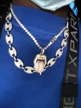 Collar con diamantes de imitación estilo hip hop para hombre y mujer, cadena de tenis de hielo, brillante, 1 fila