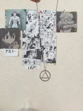 Gargantilla de Anime para hombres y mujeres, collar con colgante circular triangular geométrico, estilo Ninja Hokage, Nube Roja, Akatsuki