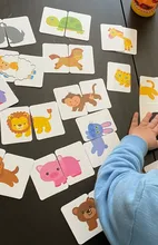 Tarjetas de puzles cognitivos para bebé, juguetes educativos, juego de relacionar, vehículo de dibujos animados, animales frutales, tarjetas didácticas en inglés para niños
