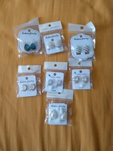 GRACE JUN-pendientes de piedra de Color dorado para mujer, aretes sin perforaciones, con Clip geométrico, joyería 2019