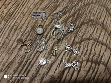 20 piezas, colgantes de 17x9mm, colgantes con dijes de gato para hacer joyas, colgantes de zorro de Color plata antiguo