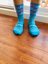 Calcetines de nailon transpirables para ciclismo, calcetines deportivos de secado rápido para hombre y mujer, calcetines de fútbol y baloncesto, S26