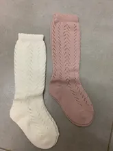 Calcetines suaves con agujeros para niñas, medias hasta la rodilla, cómodas, de malla, para primavera y otoño