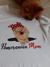 Pomeranian-Camiseta de mamá para mujer, camiseta Harajuku I Love Mom Bandana, camiseta de manga corta con cuello redondo, ropa camiseta para mujer 2021
